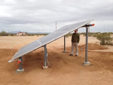 Side view of completed array structure